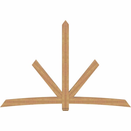 Ekena Millwork Alberta Timber Gable Bracket, Western Red Cedar, 108"W x 72"H x 5 1/2"D x 5 1/2"F, 16/12 Pitch GBW108X72X0606ALB00SWR